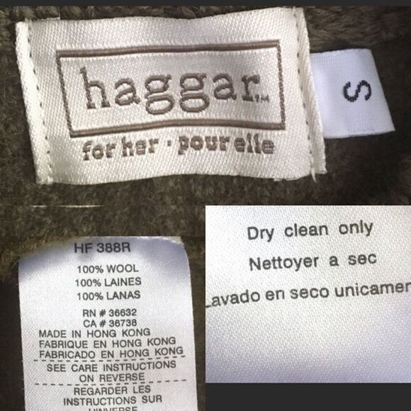 𝅺HAGGAR Wool Sleeveless Button Front Sweater Vest Green S - Picture 4 of 4